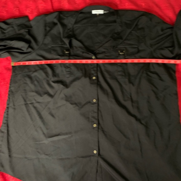 Calvin Klein Black Blouse with Gold Button Accents in Women's 3X - Picture 7 of 7